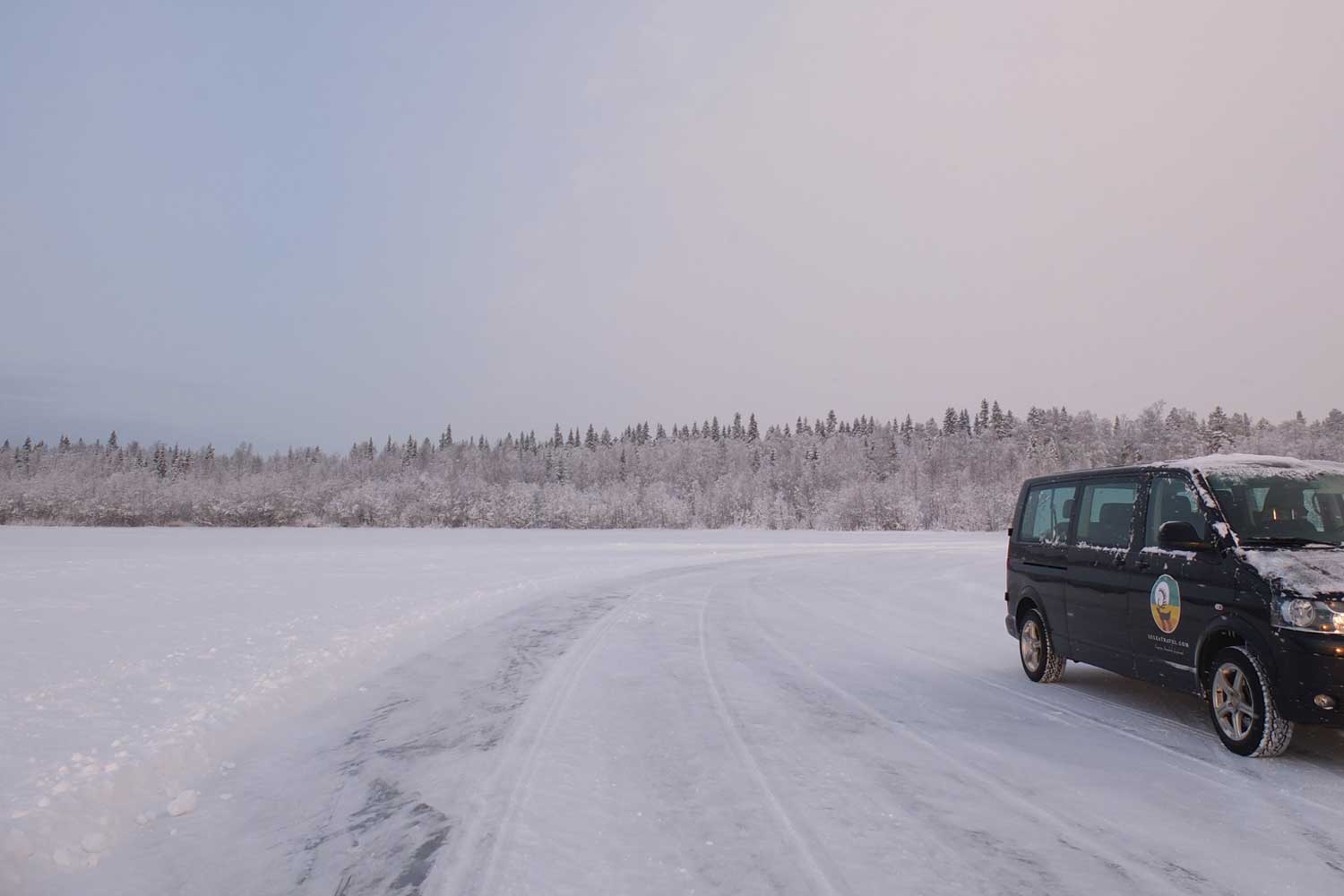 lulea frozen sea with car